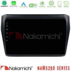 Nakamichi NAM5260 Series 4Core Android13 4+64GB Suzuki Swift 2017-2023 Navigation Multimedia Tablet 9" Με Carplay & Android Auto Nakamichi NAM5260 Series 4Core Android13 4+64GB Suzuki Swift 2017-2023 Navigation Multimedia Tablet 9" Με Carplay & Android Auto