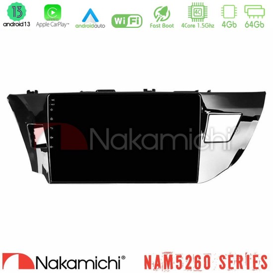 Nakamichi NAM5260 Series 4Core Android13 4+64GB Toyota Corolla 2014-2016 Navigation Multimedia Tablet 10" Με Carplay & Android Auto