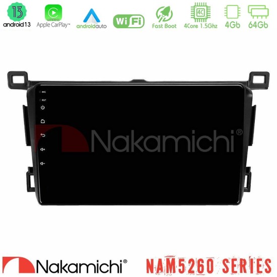 Nakamichi NAM5260 Series 4Core Android13 4+64GB Toyota RAV4 2013-2018 Navigation Multimedia Tablet 9" Με Carplay & Android Auto