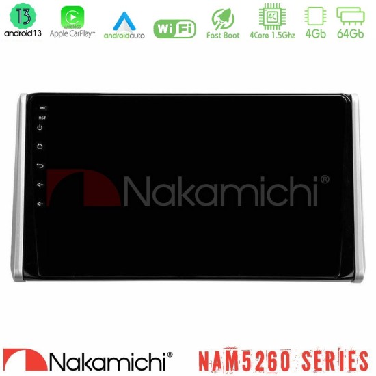 Nakamichi NAM5260 Series 4Core Android13 4+64GB Toyota RAV4 2019-2023 Navigation Multimedia Tablet 10" Με Carplay & Android Auto