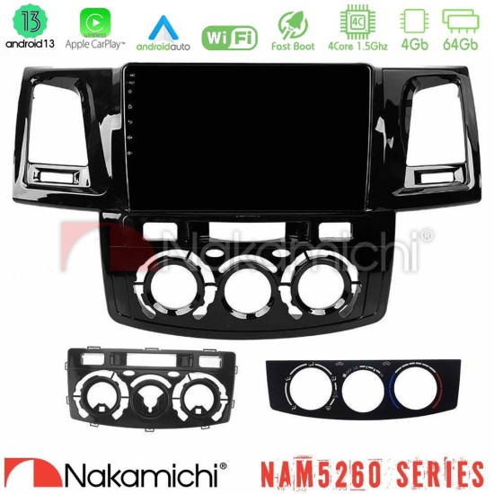 Nakamichi NAM5260 Series 4Core Android13 4+64GB Toyota Hilux 2007-2011 Navigation Multimedia Tablet 9" Με Carplay & Android Auto