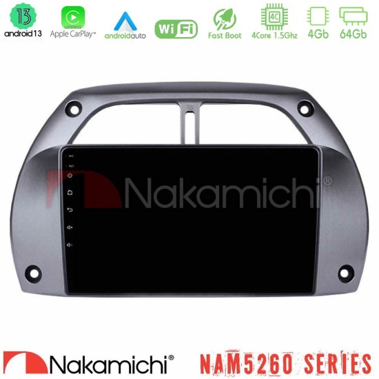 Nakamichi NAM5260 Series 4Core Android13 4+64GB Toyota RAV4 2001 - 2006 Navigation Multimedia Tablet 9" Με Carplay & Android Auto