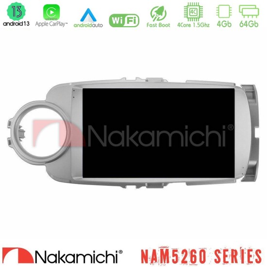 Nakamichi NAM5260 Series 4Core Android13 4+64GB Toyota Yaris Navigation Multimedia Tablet 9" Με Carplay & Android Auto