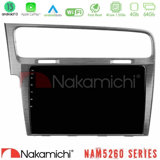 Nakamichi NAM5260 Series 4Core Android13 4+64GB VW GOLF 7 Navigation Multimedia Tablet 10" Με Carplay & Android Auto Nakamichi NAM5260 Series 4Core Android13 4+64GB VW GOLF 7 Navigation Multimedia Tablet 10" Με Carplay & Android Auto