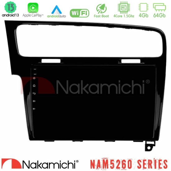 Nakamichi NAM5260 Series 4Core Android13 4+64GB VW GOLF 7 Navigation Multimedia Tablet 10" Με Carplay & Android Auto Nakamichi NAM5260 Series 4Core Android13 4+64GB VW GOLF 7 Navigation Multimedia Tablet 10" Με Carplay & Android Auto