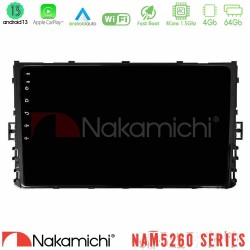 Nakamichi NAM5260 Series 4Core Android13 4+64GB VW MQB 2017-> Navigation Multimedia Tablet 9" Με Carplay & Android Auto Nakamichi NAM5260 Series 4Core Android13 4+64GB VW MQB 2017-> Navigation Multimedia Tablet 9" Με Carplay & Android Auto