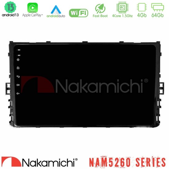 Nakamichi NAM5260 Series 4Core Android13 4+64GB VW MQB 2017-> Navigation Multimedia Tablet 9" Με Carplay & Android Auto