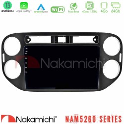 Nakamichi NAM5260 Series 4Core Android13 4+64GB VW Tiguan Navigation Multimedia Tablet 9" (23mm alarm button) Με Carplay & Android Auto