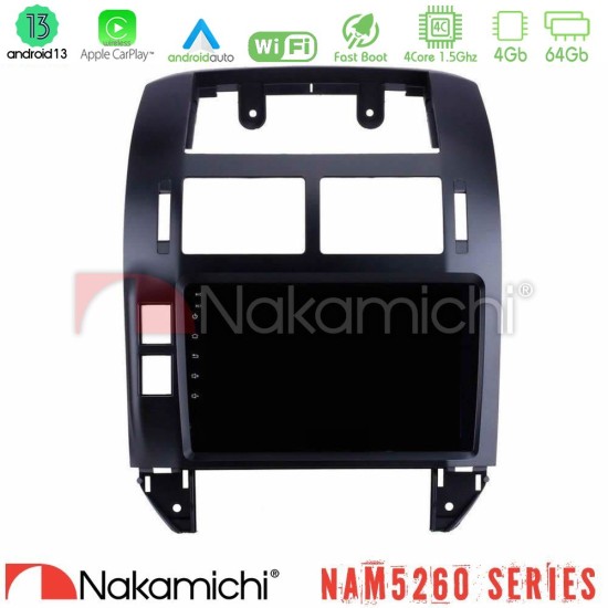 Nakamichi NAM5260 Series 4Core Android13 4+64GB VW Polo 2002-2009 Navigation Multimedia Tablet 9" Με Carplay & Android Auto