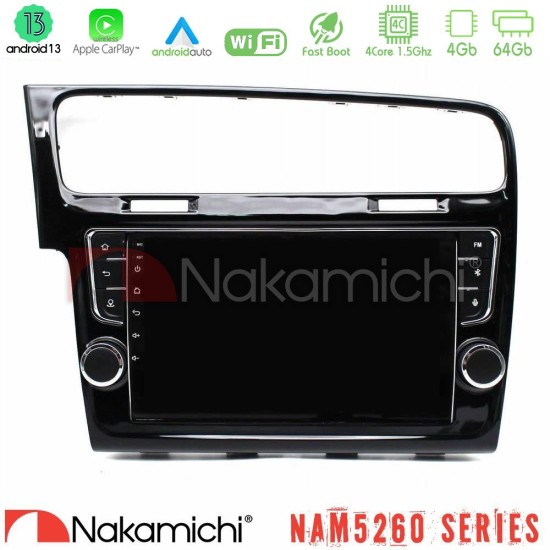 Nakamichi NAM5260 Series 4Core Android13 4+64GB VW GOLF 7 Navigation Multimedia Tablet 9" Με Carplay & Android Auto (OEM Look)