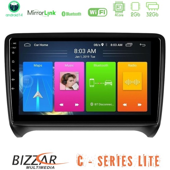 Bizzar C Series Lite 4Core Android14 2+32GB Audi TT B7 Navigation Multimedia Tablet 9" Bizzar C Series Lite 4Core Android14 2+32GB Audi TT B7 Navigation Multimedia Tablet 9"
