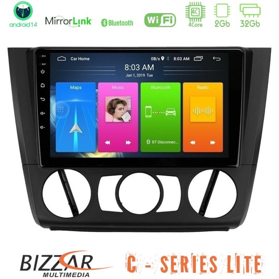 Bizzar C Series Lite 4Core Android14 2+32GB BMW 1Series Lite E81/E82/E87/E88 (MANUAL A/C) Navigation Multimedia Tablet 9" Bizzar C Series Lite 4Core Android14 2+32GB BMW 1Series Lite E81/E82/E87/E88 (MANUAL A/C) Navigation Multimedia Tablet 9"