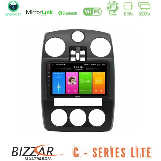 Bizzar C Series Lite 4Core Android14 2+32GB  Chrysler PT-Cruiser 2000-2005 Navigation Multimedia Tablet 9"