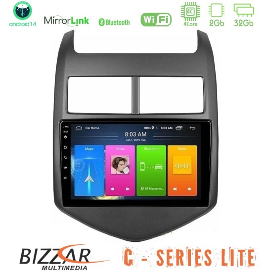 Bizzar C Series Lite 4Core Android14 2+32GB  Chevrolet Aveo 2011-2017 Navigation Multimedia Tablet 9"