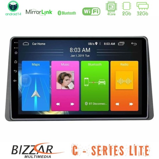 Bizzar C Series Lite 4Core Android14 2+32GB  Dacia Duster 2019-> Navigation Multimedia Tablet 10"