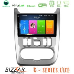 Bizzar C Series Lite 4Core Android14 2+32GB  Dacia Duster/Sandero/Logan Navigation Multimedia Tablet 9"