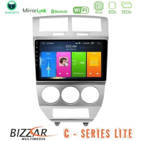 Bizzar C Series Lite 4Core Android14 2+32GB  Dodge Caliber 2006-2011 Navigation Multimedia Tablet 10"