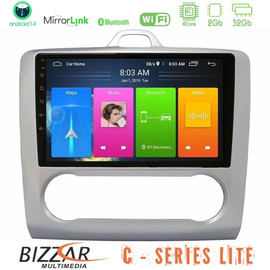Bizzar C Series Lite 4Core Android14 2+32GB  Ford Focus Auto AC Navigation Multimedia Tablet 9"