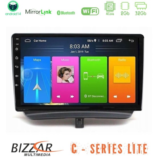 Bizzar C Series Lite 4Core Android14 2+32GB  Ford Courier 2015-2023 Navigation Multimedia Tablet 9"
