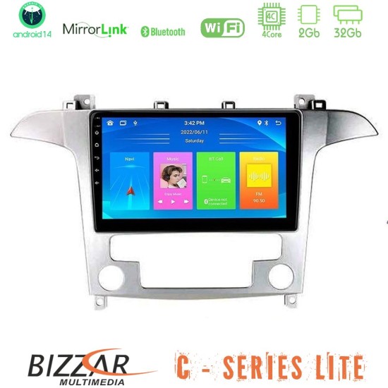 Bizzar C Series Lite 4Core Android14 2+32GB  Ford S-Max 2006-2012 Navigation Multimedia Tablet 9"