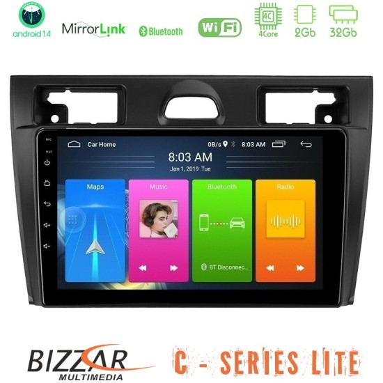 Bizzar C Series Lite 4Core Android14 2+32GB  Ford Fiesta/Fusion Navigation Multimedia Tablet 9"