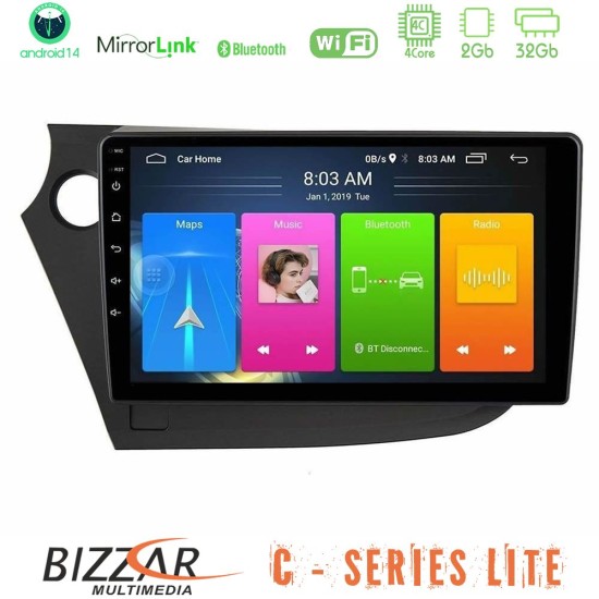 Bizzar C Series Lite 4Core Android14 2+32GB  Honda Insight 2009-2015 Navigation Multimedia Tablet 9"