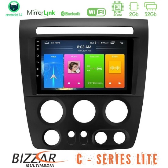 Bizzar C Series Lite 4Core Android14 2+32GB  Hummer H3 2005-2009 Navigation Multimedia Tablet 9"
