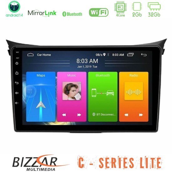 Bizzar C Series Lite 4Core Android14 2+32GB  Hyundai i30 2012-2017 Navigation Multimedia Tablet 9"