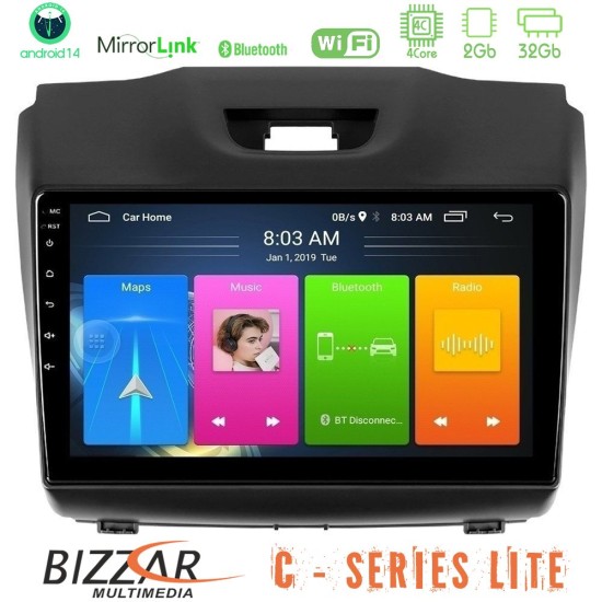 Bizzar C Series Lite 4Core Android14 2+32GB  Isuzu D-MAX 2012-2019 Navigation Multimedia Tablet 9"