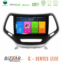Bizzar C Series Lite 4Core Android14 2+32GB  Jeep Cherokee 2014-2019 Navigation Multimedia Tablet 9" (Ασημί Χρώμα)