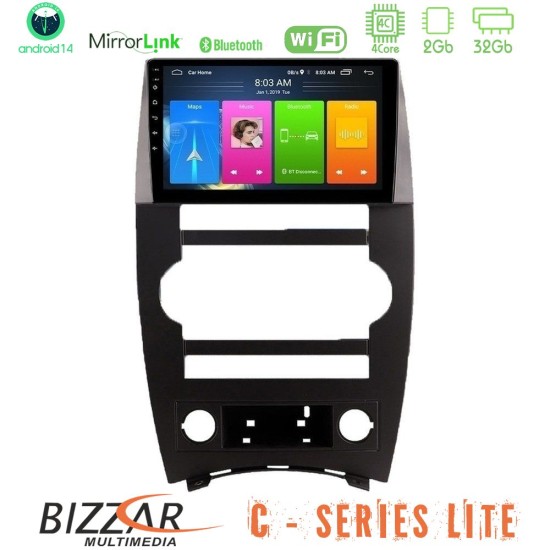 Bizzar C Series Lite 4Core Android14 2+32GB  Jeep Commander 2007-2008 Navigation Multimedia Tablet 9"