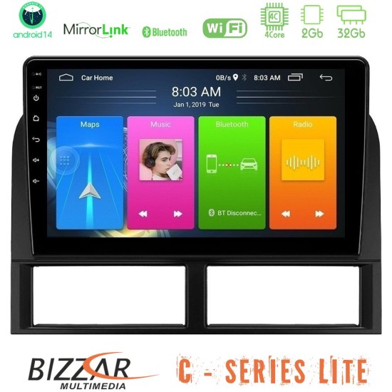 Bizzar C Series Lite 4Core Android14 2+32GB  Jeep Grand Cherokee 1999-2004 Navigation Multimedia Tablet 9"