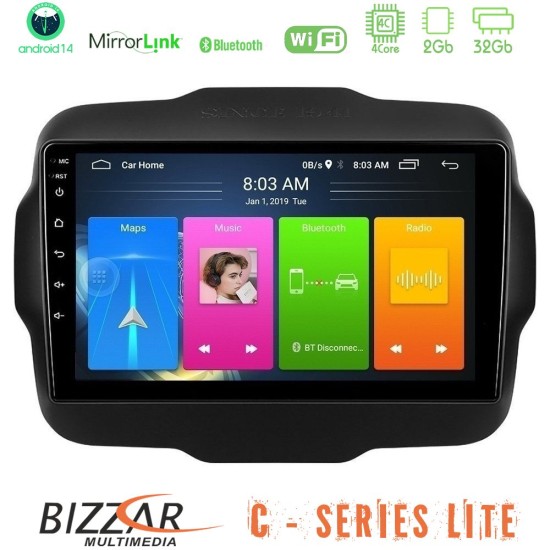 Bizzar C Series Lite 4Core Android14 2+32GB Jeep Renegade 2015-2019 Navigation Multimedia Tablet 9" Bizzar C Series Lite 4Core Android14 2+32GB Jeep Renegade 2015-2019 Navigation Multimedia Tablet 9"