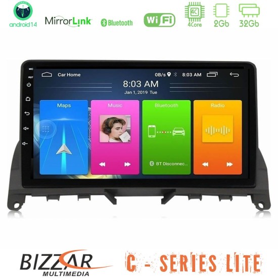 Bizzar C Series Lite 4Core Android14 2+32GB Mercedes C Class W204 Navigation Multimedia Tablet 9" Bizzar C Series Lite 4Core Android14 2+32GB Mercedes C Class W204 Navigation Multimedia Tablet 9"