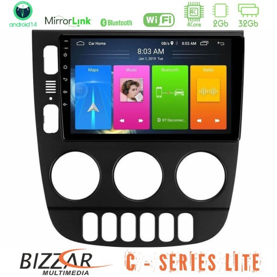 Bizzar C Series Lite 4Core Android14 2+32GB  Mercedes ML Class 1998-2005 Navigation Multimedia Tablet 9"