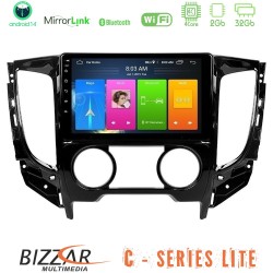Bizzar C Series Lite 4Core Android14 2+32GB  Mitsubishi L200 2016-> amp; Fiat Fullback (Manual A/C) Navigation Multimedia Tablet 9"