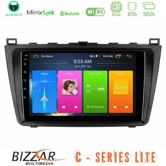 Bizzar C Series Lite 4Core Android14 2+32GB  Mazda 6 2008-2012 Navigation Multimedia Tablet 9"