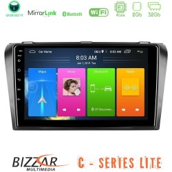 Bizzar C Series Lite 4Core Android14 2+32GB  Mazda 3 2004-2009 Navigation Multimedia Tablet 9"