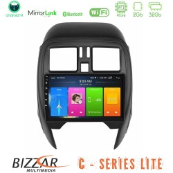 Bizzar C Series Lite 4Core Android14 2+32GB  Nissan Micra 2013-2016 Navigation Multimedia Tablet 9"