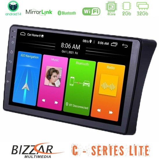 Bizzar C Series Lite 4Core Android14 2+32GB  Nissan Navara D40 Navigation Multimedia Tablet 9"