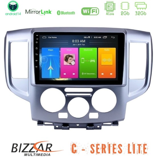 Bizzar C Series Lite 4Core Android14 2+32GB  Nissan NV200 Navigation Multimedia Tablet 9"