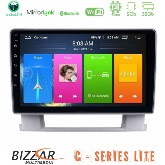 Bizzar C Series Lite 4Core Android14 2+32GB  Opel Astra J 2010-2014 Navigation Multimedia Tablet 9"