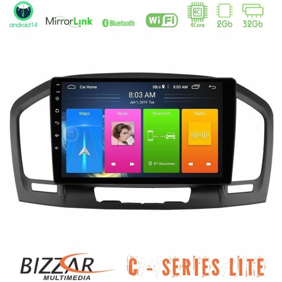 Bizzar C Series Lite 4Core Android14 2+32GB  Opel Insignia 2008-2013 Navigation Multimedia Tablet 9"
