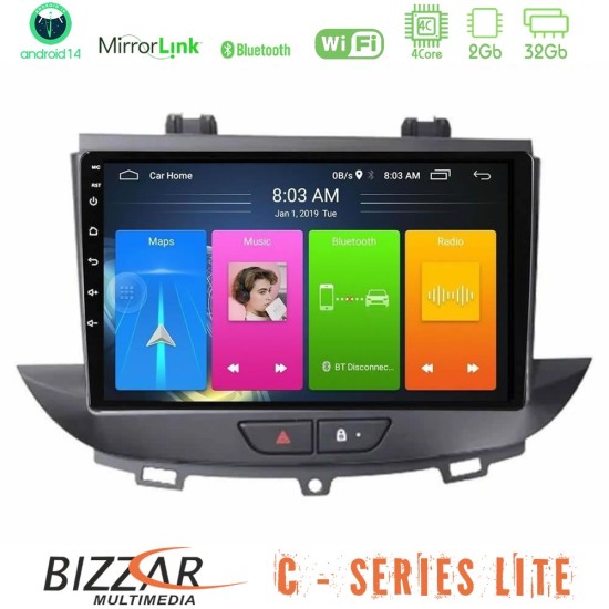 Bizzar C Series Lite 4Core Android14 2+32GB Opel Grandland/Crossland X Navigation Multimedia Tablet 9"