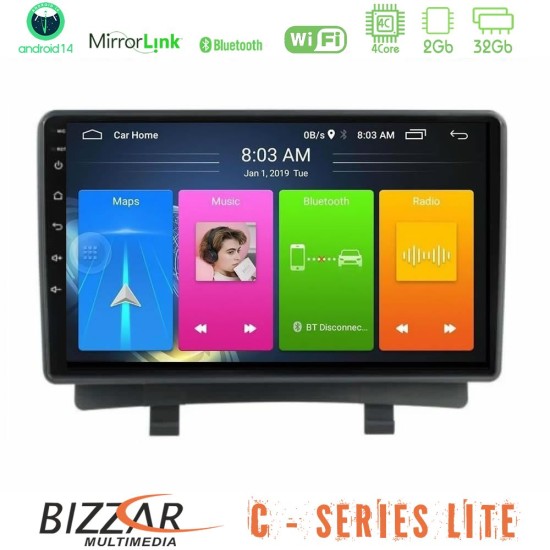 Bizzar C Series Lite 4Core Android14 2+32GB  Opel Zafira 2012-2016 Navigation Multimedia Tablet 9"