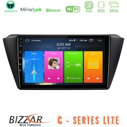Bizzar C Series Lite 4Core Android14 2+32GB  Skoda Fabia 2015-2021 Navigation Multimedia Tablet 9"