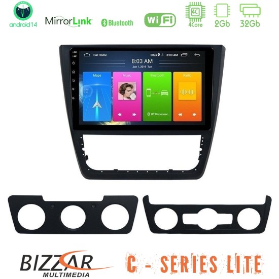 Bizzar C Series Lite 4Core Android14 2+32GB  Skoda Yeti 2009-> Navigation Multimedia Tablet 10"