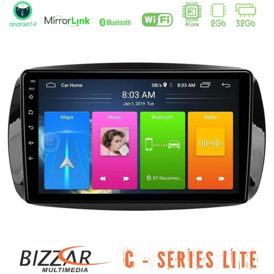 Bizzar C Series Lite 4Core Android14 2+32GB  Smart 453 Navigation Multimedia Tablet 9"