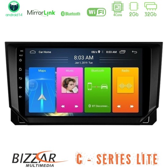 Bizzar C Series Lite 4Core Android14 2+32GB  Seat Arona/Ibiza Navigation Multimedia Tablet 9"