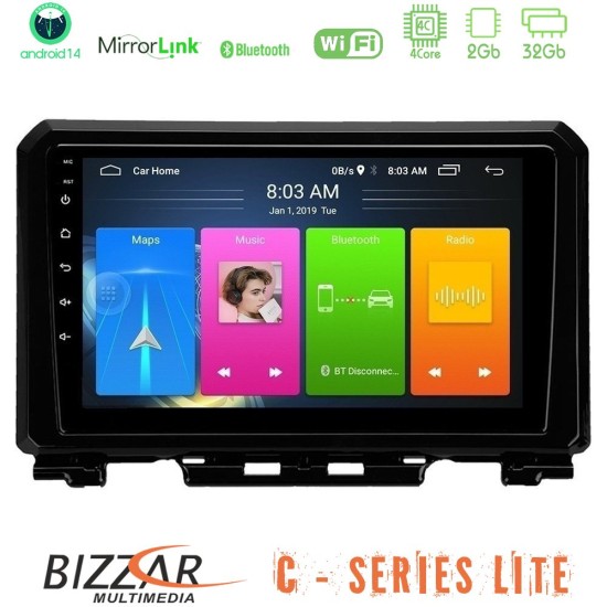 Bizzar C Series Lite 4Core Android14 2+32GB  Suzuki Jimny 2018-2022 Navigation Multimedia Tablet 9"